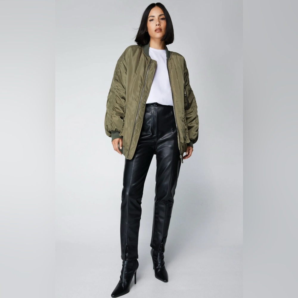 Nasty Gal Black Vegan Leather Trouser